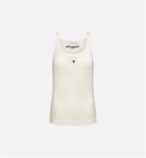 dior print tank top|Dioriviera Tank Top Ecru Cotton Ribbed Jersey .